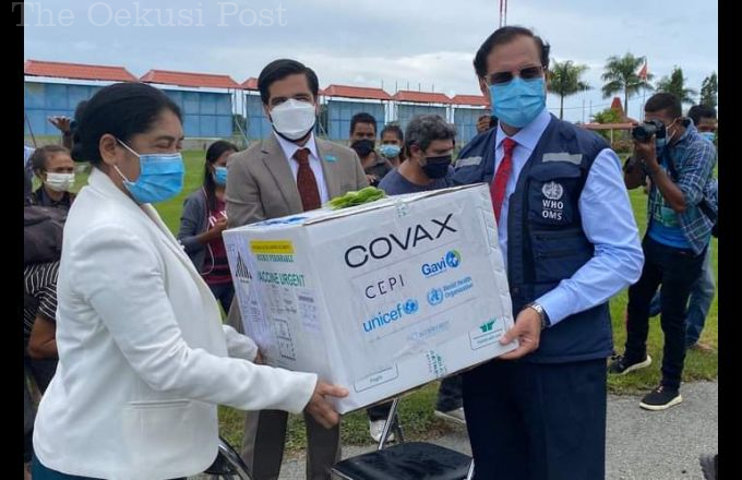 COVAX to'o ona Timor-Leste. Credit: Media Uniaun Europria em Timor-Leste.