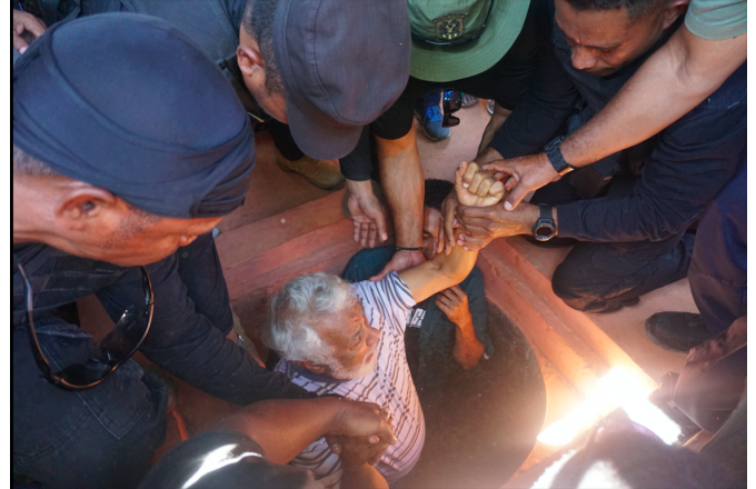 Eis Komandante em Chefe das FALINTIL, Kay Rala Xanana Gusmão vizita abrigu saudozu Komandante David Alex Daitula iha Darasula, Baukau Sesta 26 Juñu 2020. Foto The Oe-Kusi Post/Raimundos Oki.